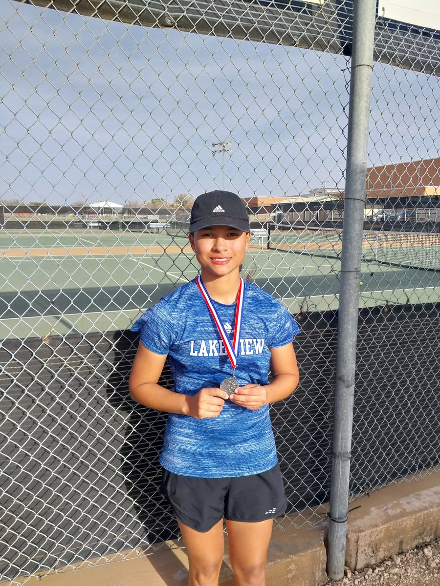 Way to go Alondra, first season playing tennis fighting to a second place finish in the JV District tournament!