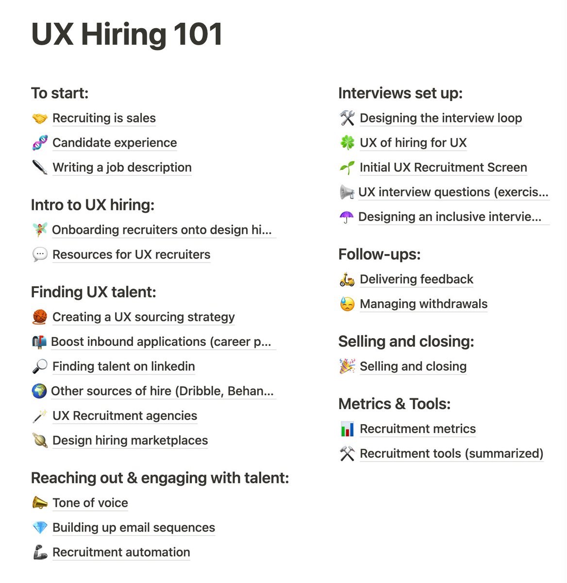 vitalyf's tweet photo. UX Hiring Knowledge Hub (Notion) (https://t.co/Uqevhnlp3s), a Notion hub with plenty of instructions, recommendations and helpful resources for anyone who needs to hire UX specialists. From writing a job description to interviews set-up, follow-ups and recruitment metrics. #ux https://t.co/NgCYKpmP9K