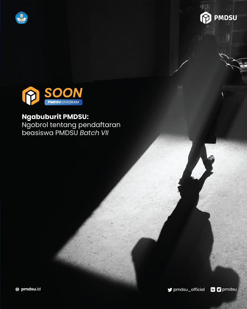 Halo #DoktorMuda! 

SOON! PMDSU LiveGram! 

Ngobrol tentang pendaftaran program beasiswa PMDSU batch VII tahun 2023. 

Berbukalah dengan yang bermafaat, karena yang manis belum tentu .... 😂 

#PMDSU #PKPI #Kemdikbud #FastTrack #ManagemenTalenta #PrioritasNasional #DitjenDikti