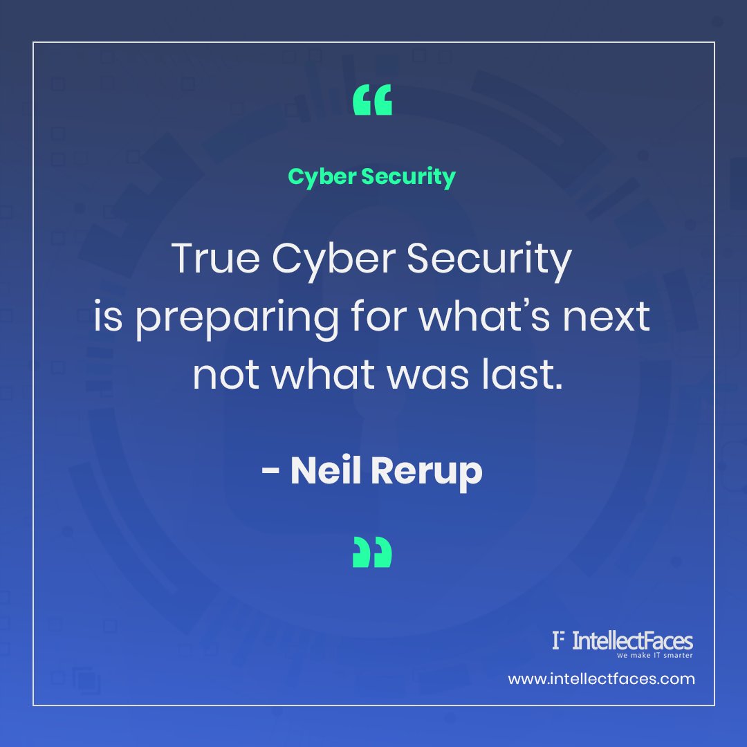 intellectfaces's tweet photo. It's another week of Cyber Security Monday!
Here's a Cyber Security Quote to start this day off right.
https://t.co/ndsmMDnJKk
#cybersecurity #Cybersecurityquote #mondayquotes #MondayMotivation #mondayinspiration #mondaythoughts #cybersecurityawareness #cyber #cyberattack https://t.co/MOkmKZsIOw