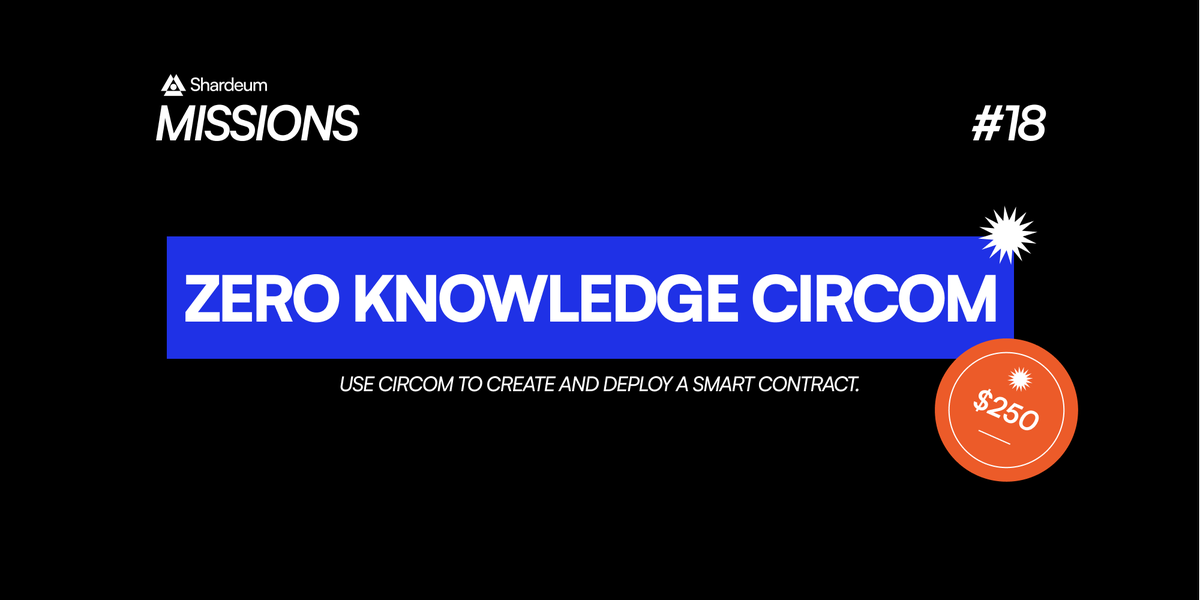 shardeum's tweet photo. 𝗠𝗶𝘀𝘀𝗶𝗼𝗻 #𝟭𝟴 is live 💪

Use circom to create &amp; deploy a smart contract.

Read all instructions on Shardeum Discord → Missions

👉 https://t.co/llzr0mw5dL

Best PR submitted before 7th April, 2 PM UTC wins $250 USDT 💰

Start coding 🧑‍💻 https://t.co/EMhm76yhzT