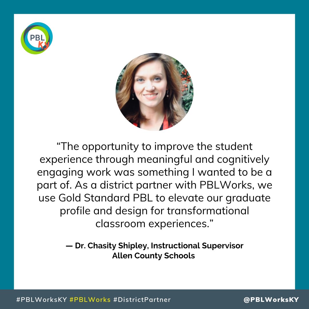 PBLWorks Kentucky (@pblworksky) on Twitter photo Chastity Shipley (<a href="/Dr__Shipley/">Chasity Shipley</a>) shares how implementing Gold Standard PBL has elevated their commitment to the graduate profile and enabled transformational classroom experiences.
#PBLWorks #PBLWorksKY #KYdoesPBL #DistrictPartners #AllenCounty #GraduateProfile <a href="/AllenCoSchools/">Allen County School District</a> Chastity Shipley (<a href="/Dr__Shipley/">Chasity Shipley</a>) shares how implementing Gold Standard PBL has elevated their commitment to the graduate profile and enabled transformational classroom experiences.
#PBLWorks #PBLWorksKY #KYdoesPBL #DistrictPartners #AllenCounty #GraduateProfile <a href="/AllenCoSchools/">Allen County School District</a>