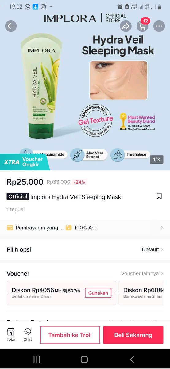 produk multitasking dari Implora yg bisa bikin kulit cerah dan lembap, Hydra Veil Sleeping Mask. sleeping mask yg mengandung 5% Niacinamide, Trehalose, Aloe Vera. beneran Unveil Your Beauty, bangun pagi kulit jadi glowing🥰
#UnveilYourBeauty