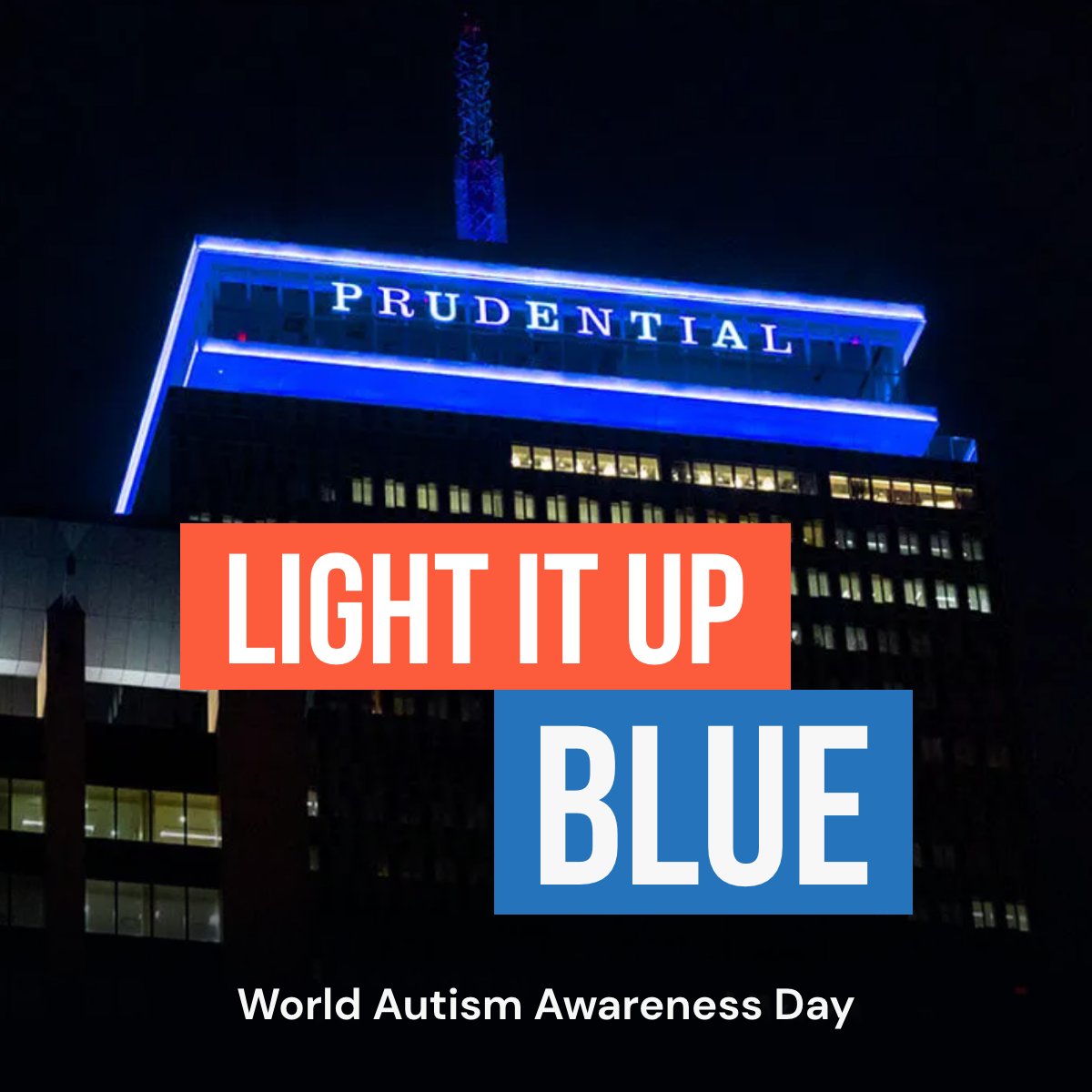 BCBSMA's tweet image. We’re proud of the work that Empowering Abilities, an employee resource group at Blue Cross, is doing to make the world a more inclusive place. As part of their efforts, we lit up the @pruboston yesterday, April 2, in honor of #WorldAutismAwarenessDay. #LightItUpBlue