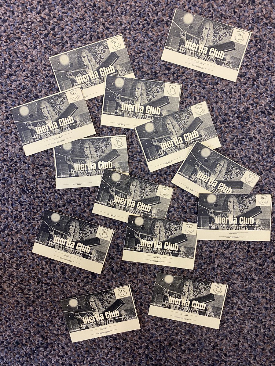 Membership cards are ready….. but will they be successful? #iteachphysics #newtonslaws #inertia <a href="/yourschools/">Avon Maitland District School Board (AMDSB)</a> <a href="/shdhspanthers/">South Huron DHS</a>