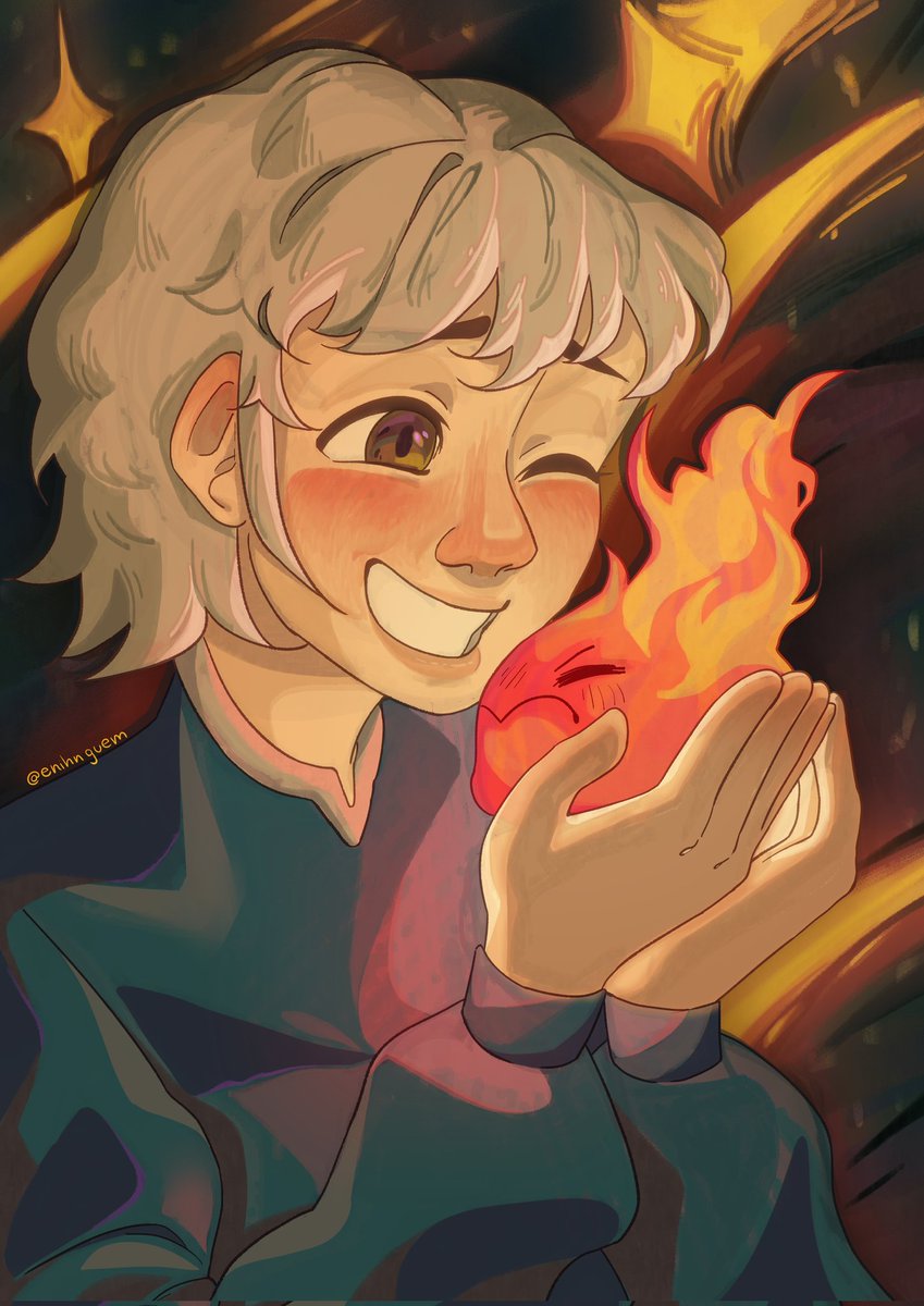 Say hello to Sophie and Calcifer! ☄️

#HowlsMovingCastle #SophieHatter #Calcifer