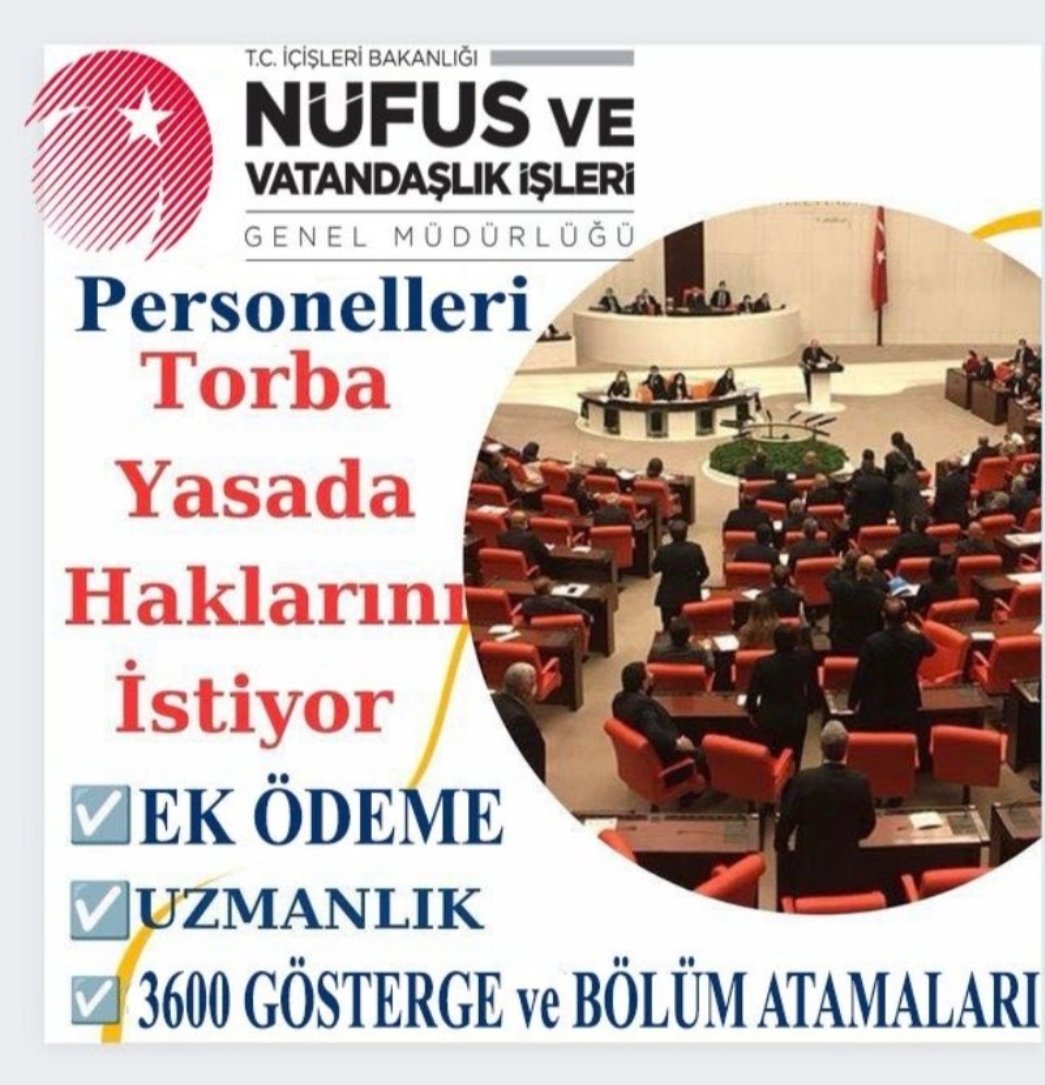#NüfusPersoneli
#nufusmemurlari nın haklı istekleri;
-uzman kadrosu
-3600 gösterge
-bölüm mezunlarının atanması
-döner sermaye kurulması
-maaş mesai ve özlük haklarında iyileştirme
-yıpranma payı