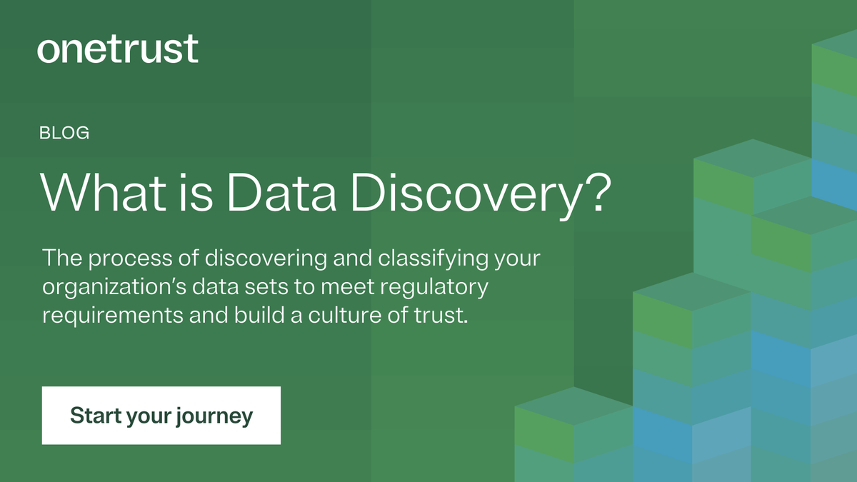OneTrust's tweet photo. In today’s increasingly digital world, data = currency. Every data point in your company’s ecosystem can become a security and legal liability.
Get started on your #DataDiscovery journey with our comprehensive guide: https://t.co/vSXZeQko0B #OneTrustDataDiscovery https://t.co/qUX8ASgZNn