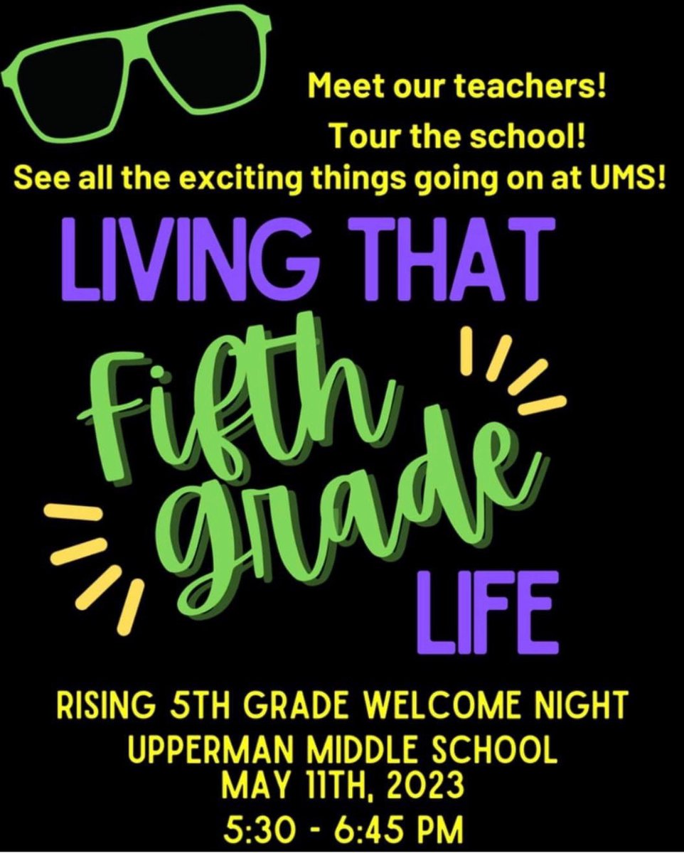 For all of our kids who will be attending UMS next year as 5th graders!!!