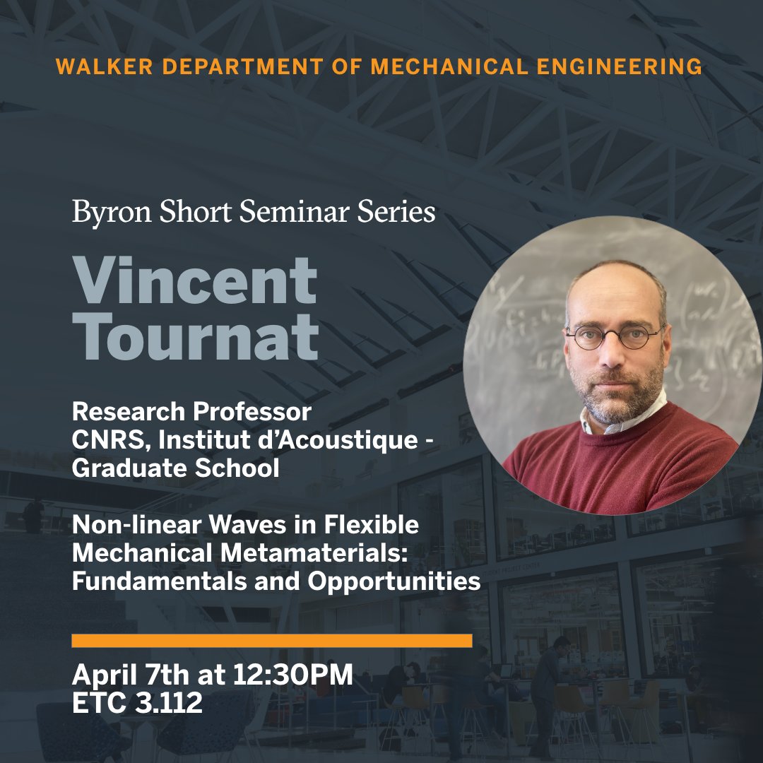 Join us this Friday at 12:30pm for another Byron Short Seminar featuring Prof. Vincent Tournat!