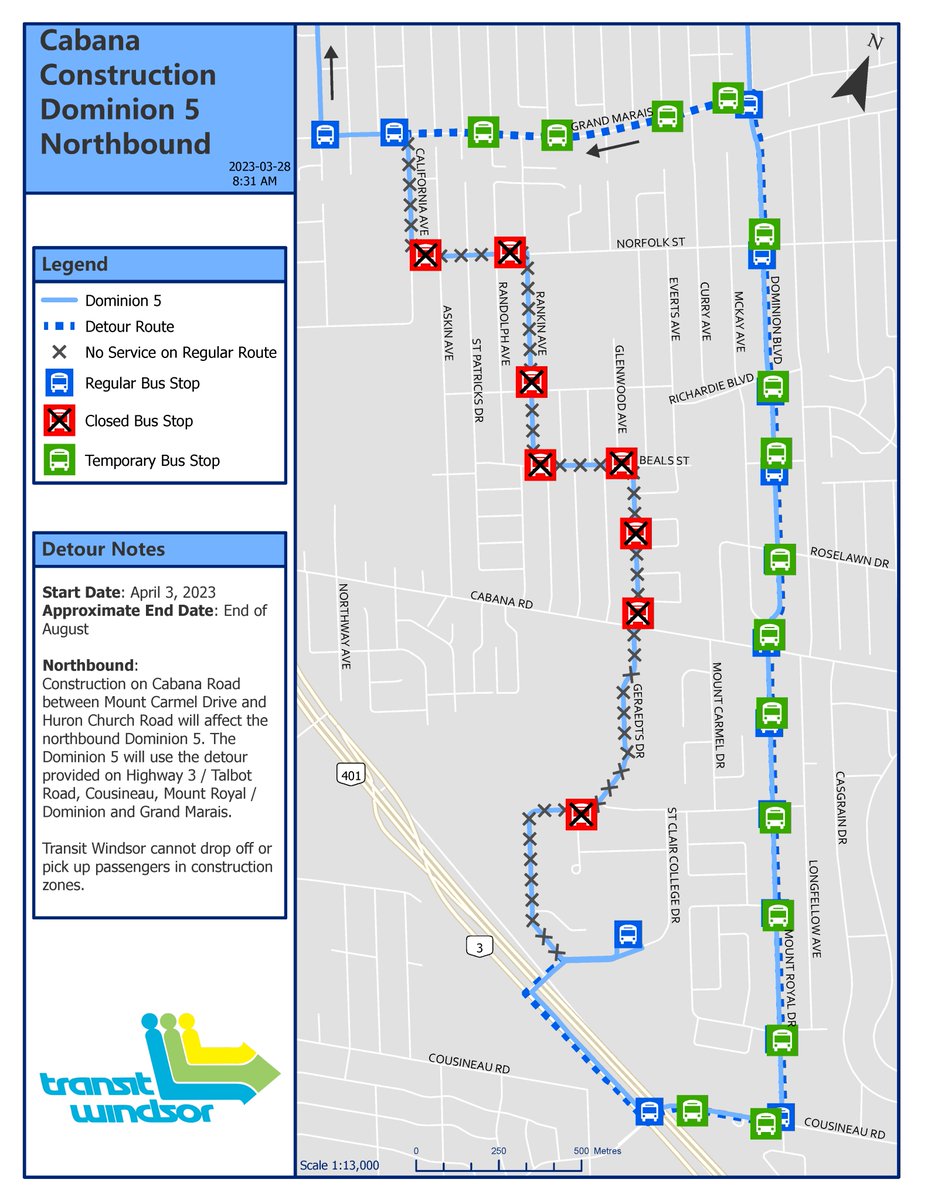 StClairCollege's tweet photo. Windsor Campus Update: Transit Windsor has altered their bus routes, due to scheduled construction, and will be coming in through Highway 3 entrance only. All bus stops have been moved to the front of the College. Construction to begin early April and last for rest of the year. https://t.co/Q1KpVwpQf9