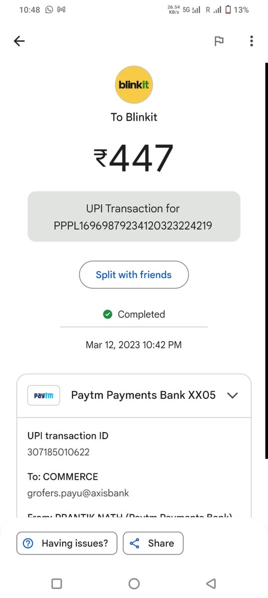 jabrabose's tweet photo. @blinkit
@jagograhakjago 
Not refunded my debited amount from 23 days...and not even delivered my order.
Customer service is too irresponsible not giving proper info of refund status.
@ConsumerReports https://t.co/smSnHjVCRq