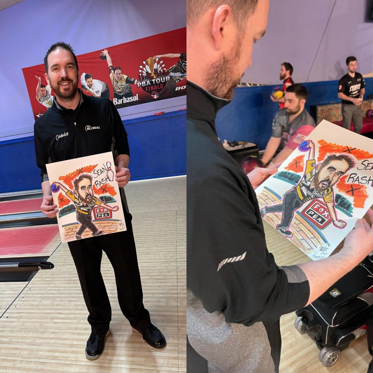 Sean_Rash's tweet photo. I'd like to thank James who created this caricature of me from the TV show on Friday night. 
@PBATour @USBC @900Global @ArnicareUSA @JimmieAllen @CoolwickA
@TonyStewart @ViseInserts @VictoryBowlers @CraftiGeek
@BowlGenesis #jklogix #RAZEEyewear @BowlersMart
#2023UsbcMasters https://t.co/4Kf8qFwvUI