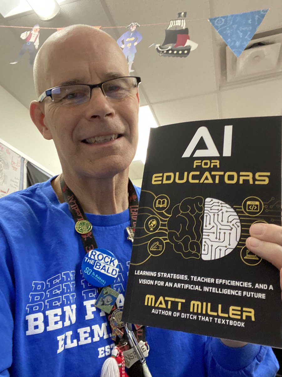 I was afraid of AI but I also know it’s coming fast. Thanks to @jmattmiller and his new book, I’m starting to understand how we can use it and not be afraid. #AIforEDU #ditchbook