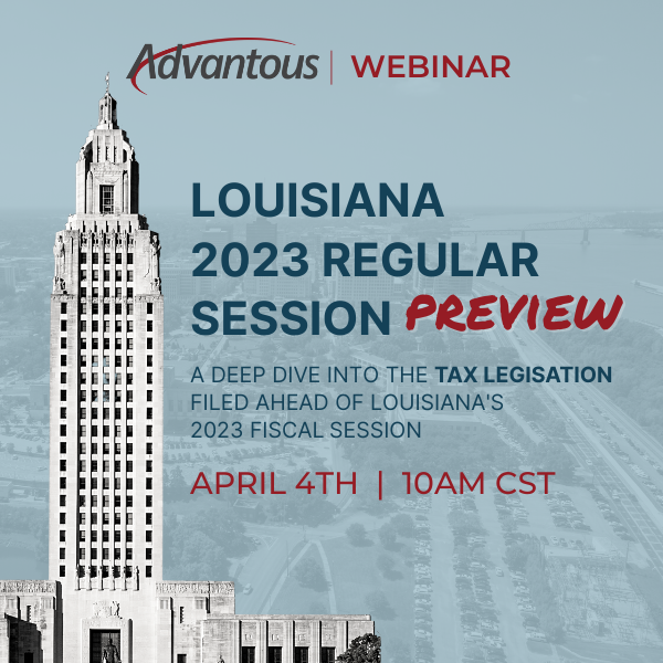 Don't forget to register for tomorow's webinar! Join us TOMORROW 4-4-23 at 10am CST for our next webinar. We will be diving into the tax legislation filed ahead of Louisiana's 2023 Regular Session and how your business may be impacted. Register today! bit.ly/3JNLWpo