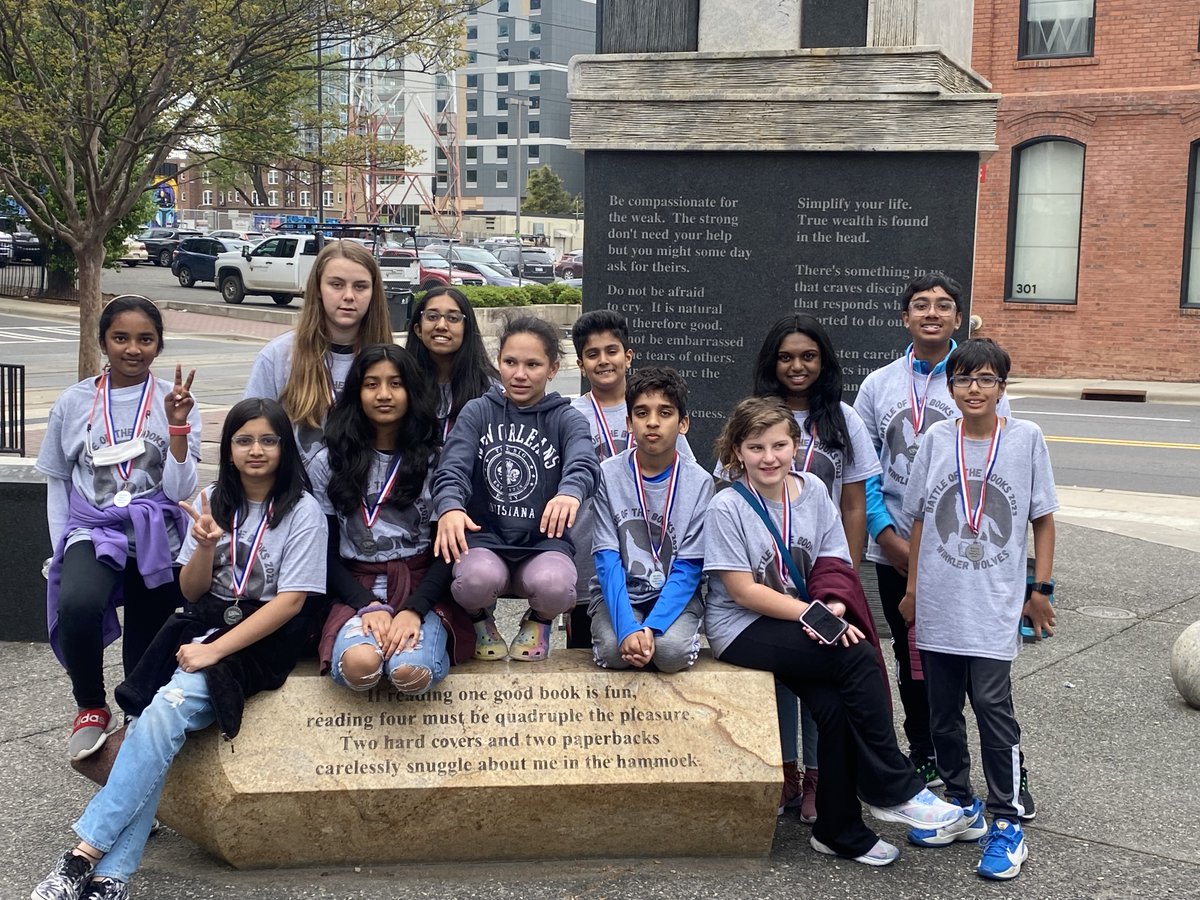 CabCoSchools's tweet photo. Harold E. Winkler Middle School Placed 2nd in Battle of the Books! 📖🏆📚
The Regional Middle School Battle of the Books Competition was held at ImaginOn in Charlotte today.  Winkler Middle School placed 2nd! Congratulations team! 🤩🎉

#Destination2025 #CabCoSchools https://t.co/MeXP08Tydq