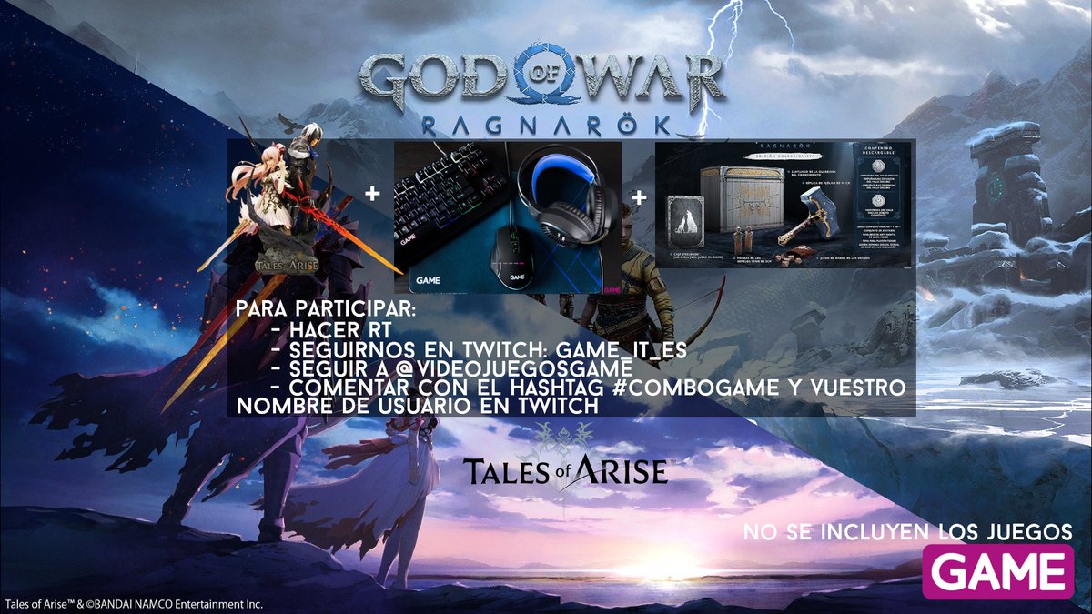 gameit_es's tweet photo. Seguimos con nuestro #ComboGame. ¿Quién quiere todo esto?
-RT a cualquier tweet del sorteo, cuantos + mejor -Seguirnos en #Twitch: https://t.co/FLtvl9yBI4 a
@VideojuegosGAME
-Comentar con #ComboGAME y el nombre de usuario de Twitch.
https://t.co/lYmyq0XVqv https://t.co/Pw3zU7QMG9