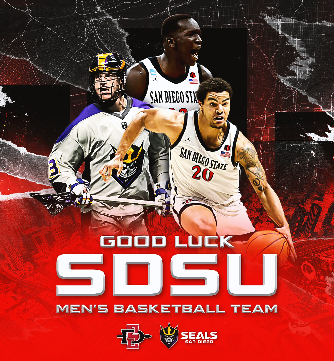 San Diego Seals (@sealslax) on Twitter photo SAN DIEGO IS A SPORTS CITY ‼️
Best of luck to <a href="/Aztec_MBB/">San Diego State Men's Basketball</a> tonight in the Championship! You make our city proud.
❤️🖤💛💜 SAN DIEGO IS A SPORTS CITY ‼️
Best of luck to <a href="/Aztec_MBB/">San Diego State Men's Basketball</a> tonight in the Championship! You make our city proud.
❤️🖤💛💜