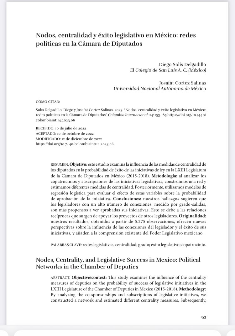 En Colombia Internacional acaba de salir este texto sobre redes políticas y éxito legislativo. 👇🏿👇🏿

revistas.uniandes.edu.co/index.php/colo…