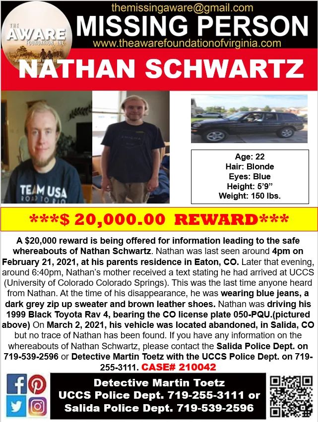 jancesmom's tweet photo. #MissingPersonMonday #NathanSchwartz #Colorado https://t.co/A23TV1yqEM