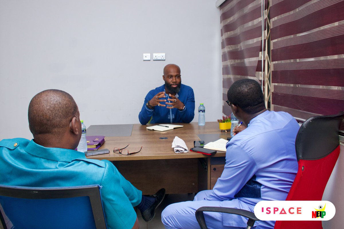 iSpaceGh's tweet photo. As part of the due diligence assessment of the #NEIP Hub Accelerator Grant Programme under the Ghana Economic Transformation Programme (#GETP), representatives from The National Entrepreneurship Innovation Programme (NEIP) visited iSpace Foundation earlier today.

#iSpaceImpact https://t.co/EANaWd7aEM