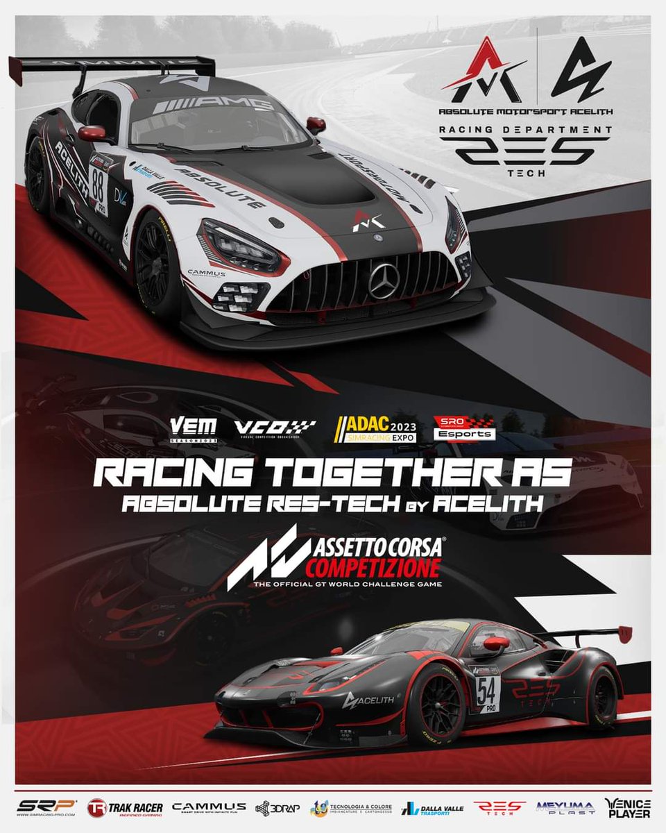 AM_eRACING_TEAM's tweet photo. #partnership | #absoluterestech | #esports

🤝Absolute Res-Tech by Acelith Sim
A new collaboration to strengthen our ACC department 💪💥

#restech #cammus #acelith #adac23 #vco #vem #sro #srp #trakracer #Simracing #eSports https://t.co/hDJBmtCJid