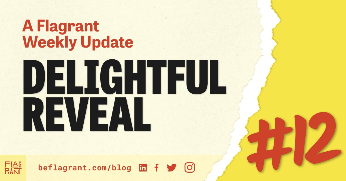 New week, new opportunities. What delightful work will you get done this week? beflagrant.com/blog/delightfu…

#DelightfulReveal #TurboFrame #MasterComponents #DesignConsistency #UsabilityTesting #FigmaPlugin #PrawnPDF #CSS #UserResearch #InterviewTranscripts #PopperJS