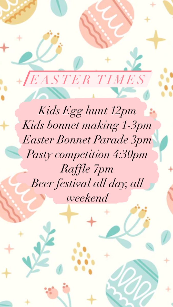 Stay posted for updates and more info ! 

#easter #easterbonnet #egghunt #raffle #kentishtown #beerfestival