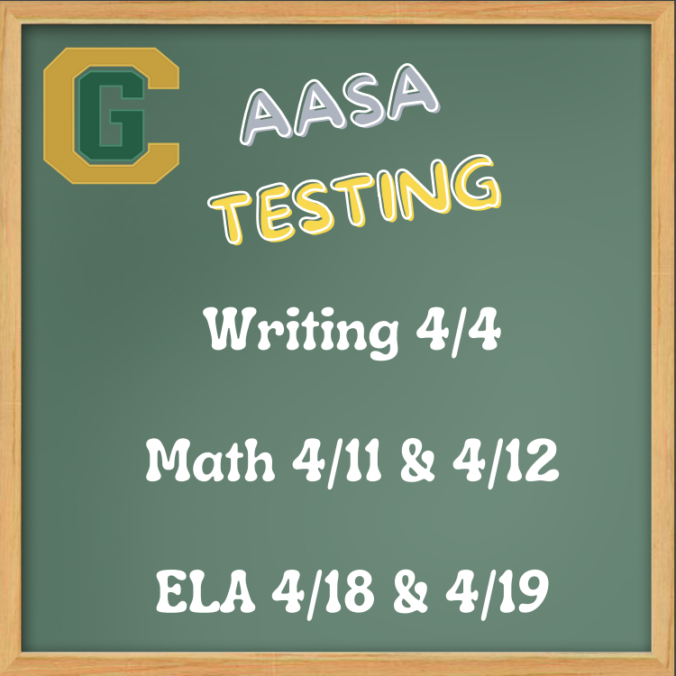 STATE TESTING BEGINS THIS WEEK!! 💯
We've worked hard! Now's the time to showcase our growth on the AASA Writing, Math, and Reading tests that start this week!
Get a full nights rest, eat a healthy breakfast, take your time, and don't stress!  We've got this! 💪