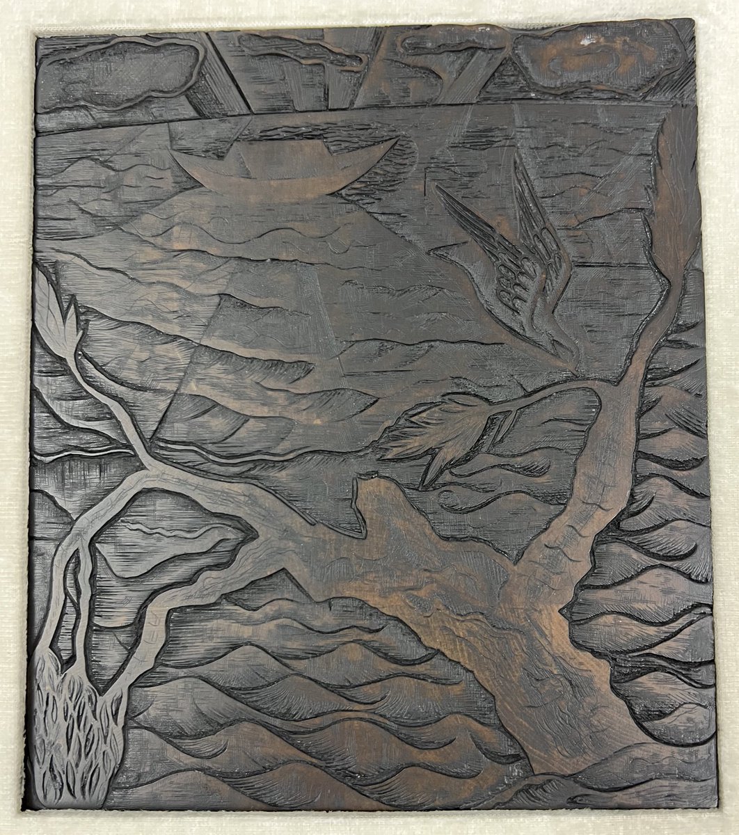 Doing an initial condition check on some lovely #woodblocks today potentially going on #loan . Printing blocks made by #DavidJones - story of #Noah and #TheArk 
My favourites 
#TheAnimalsCame and #TheDove