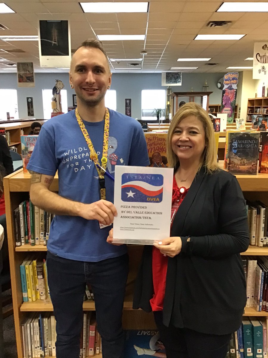 DVISD_DVMS's tweet photo. Congratulations Ms. J and Mr. Sabik on the DVEA Bulletin Board win!  Thank you for sharing your winnings with #DVMSstrong #DVMSheros https://t.co/athkkvfUfL