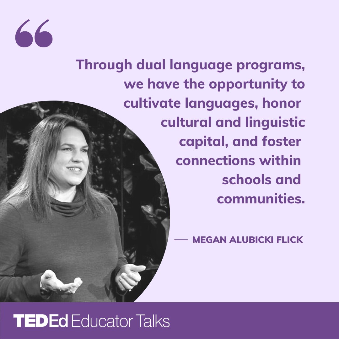 TED-Ed (@ted_ed) on Twitter photo How can we help students become better community members, adults, workers, and global citizens?
Educator <a href="/meganaflick/">Megan A Flick</a> advocates for multilingualism through dual language programs, which focus on students developing and sustaining two languages: t.ted.com/mXjci4i How can we help students become better community members, adults, workers, and global citizens?
Educator <a href="/meganaflick/">Megan A Flick</a> advocates for multilingualism through dual language programs, which focus on students developing and sustaining two languages: t.ted.com/mXjci4i