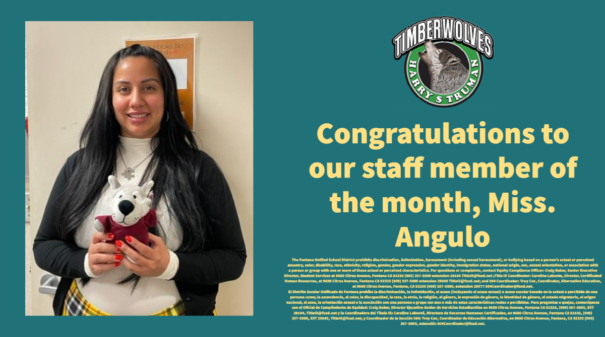 FUSD_TrumanMS's tweet photo. Congratulations to our staff member of the month, Miss. Angulo! @FontanaUnified #TrumanMS https://t.co/xoJ44FkzRV