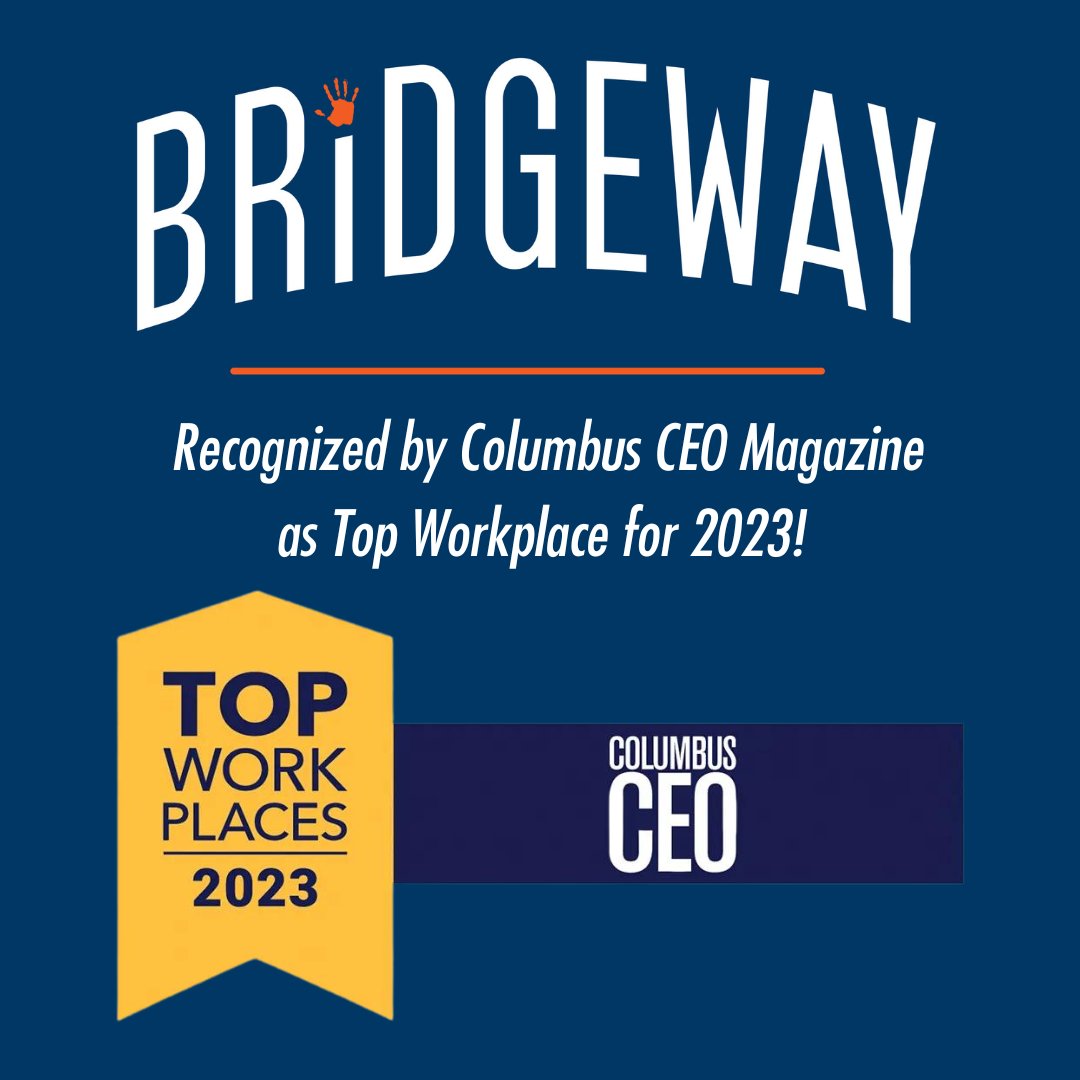 We are excited to announce that Bridgeway has been recognized as a Top Work Place for 2023 by Columbus CEO Magazine🥳

Bridgeway has previously been given this recognition in 2019, 2020, &amp; 2021 

#BridgewayOhio #TopWorkPlace #CEO #Pride #Recognition #Appreciative