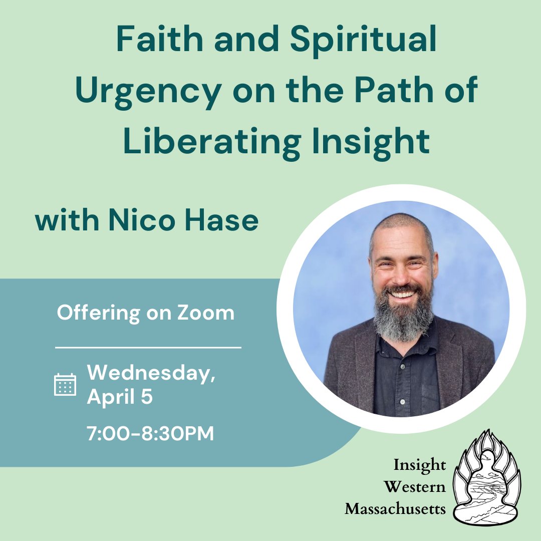 Join us this Wednesday, April 5 from 7-8:30pm ET via Zoom for an Open Community Practice and Dharma Talk with Nico Hase. All are welcome.

This offering is Zoom only. More info here: flipcause.com/secure/event_s…