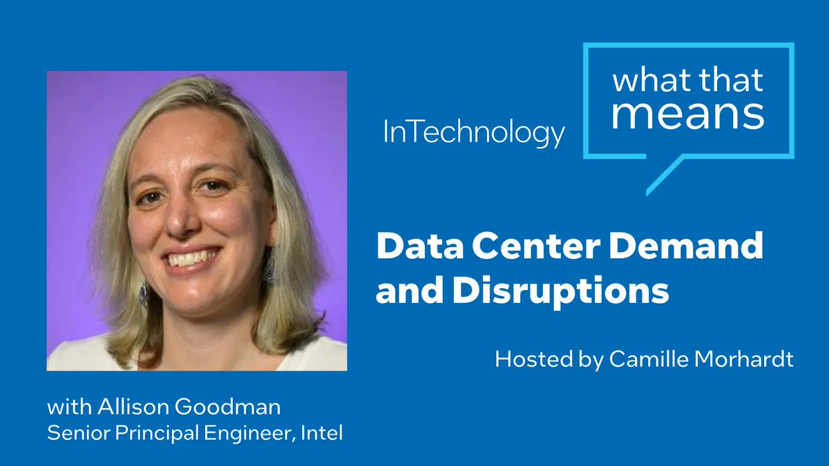 morhardt's tweet image. #Thecloud isn’t an ephemeral idea, it’s physical #datacenters all over the world. Learn all about #datacenterdemand with me and Allison Goodman, Sr. Principal Engineer at Intel, in this latest episode of #WhatThatMeans.

buff.ly/3K4u21A