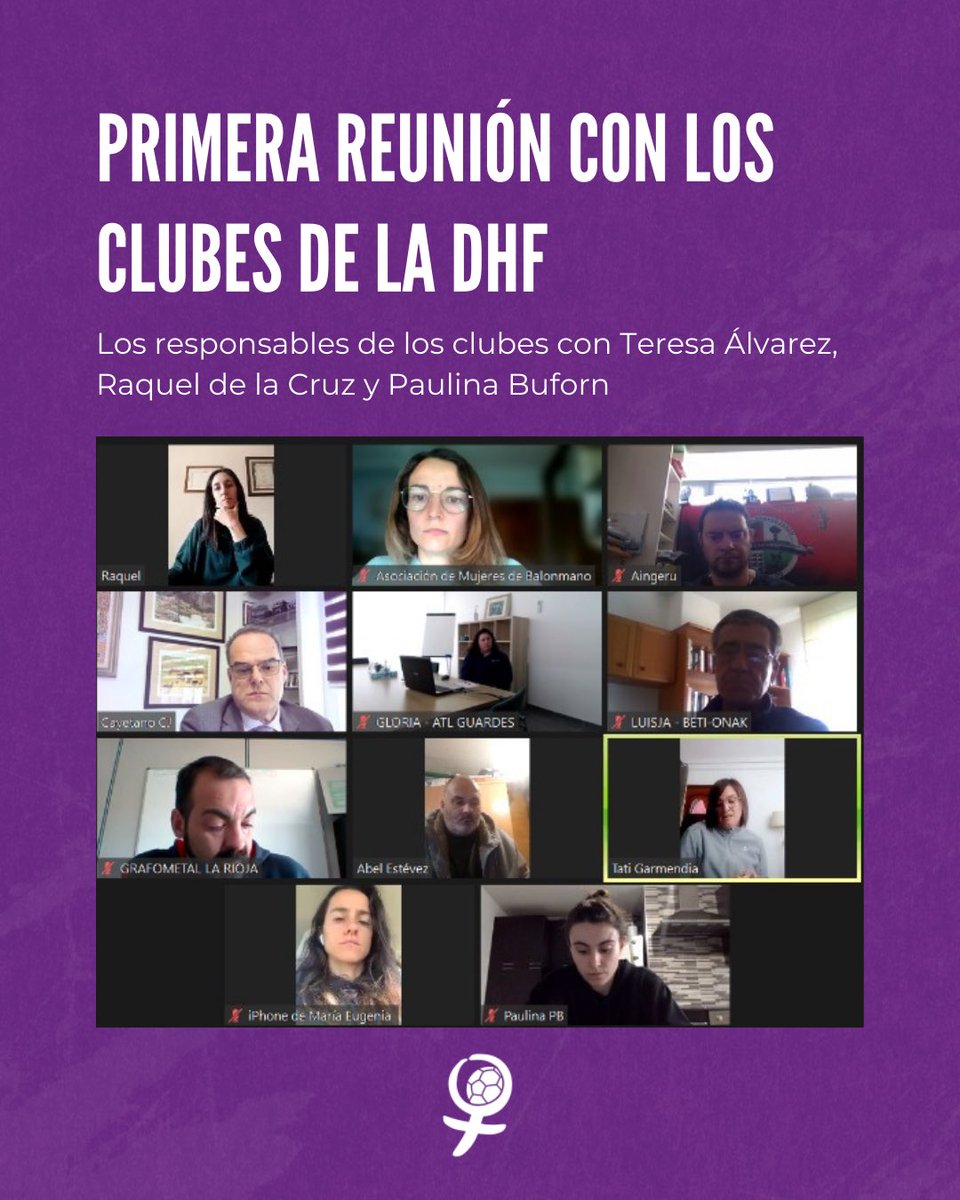 📈Seguimos avanzando.

🤝Hoy hemos mantenido una primera y muy fructífera reunión con los clubes de DHF.

#JuntasSomosProtagonistas