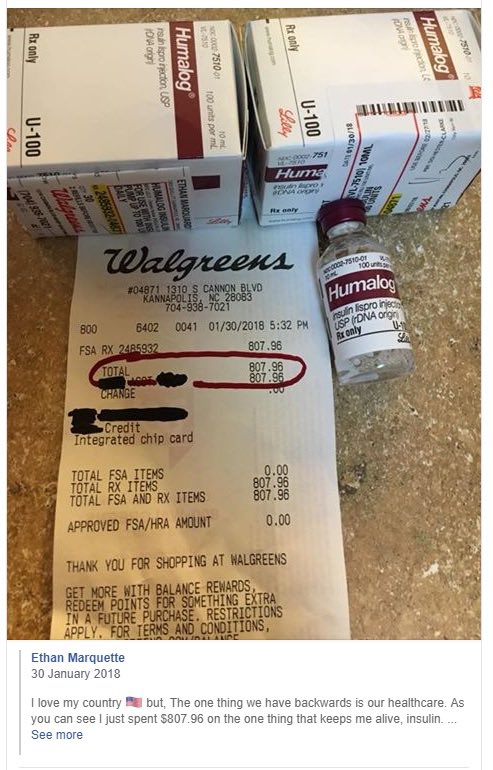 The NHS might be struggling right now, but thank goodness no one in the UK will be asked to pay $807.96 for insulin.

We must never stop fighting to keep it that way.