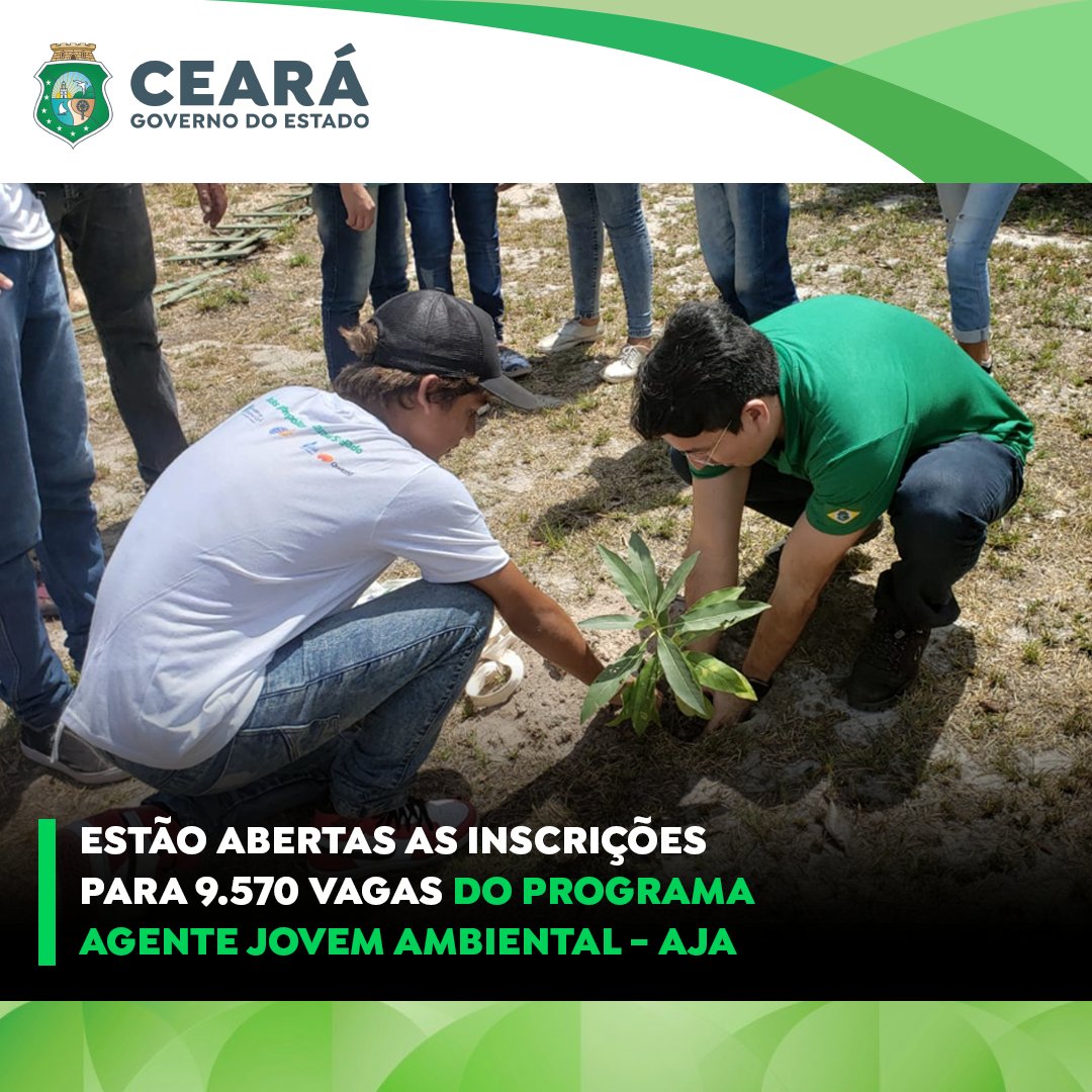 As inscrições para o novo Edital do Programa Agente Jovem Ambiental (AJA) estão abertas no período de 3 a 16 de abril de 2023 e acontecem de forma on-line, por meio do link 📲 bit.ly/3nMIjbC