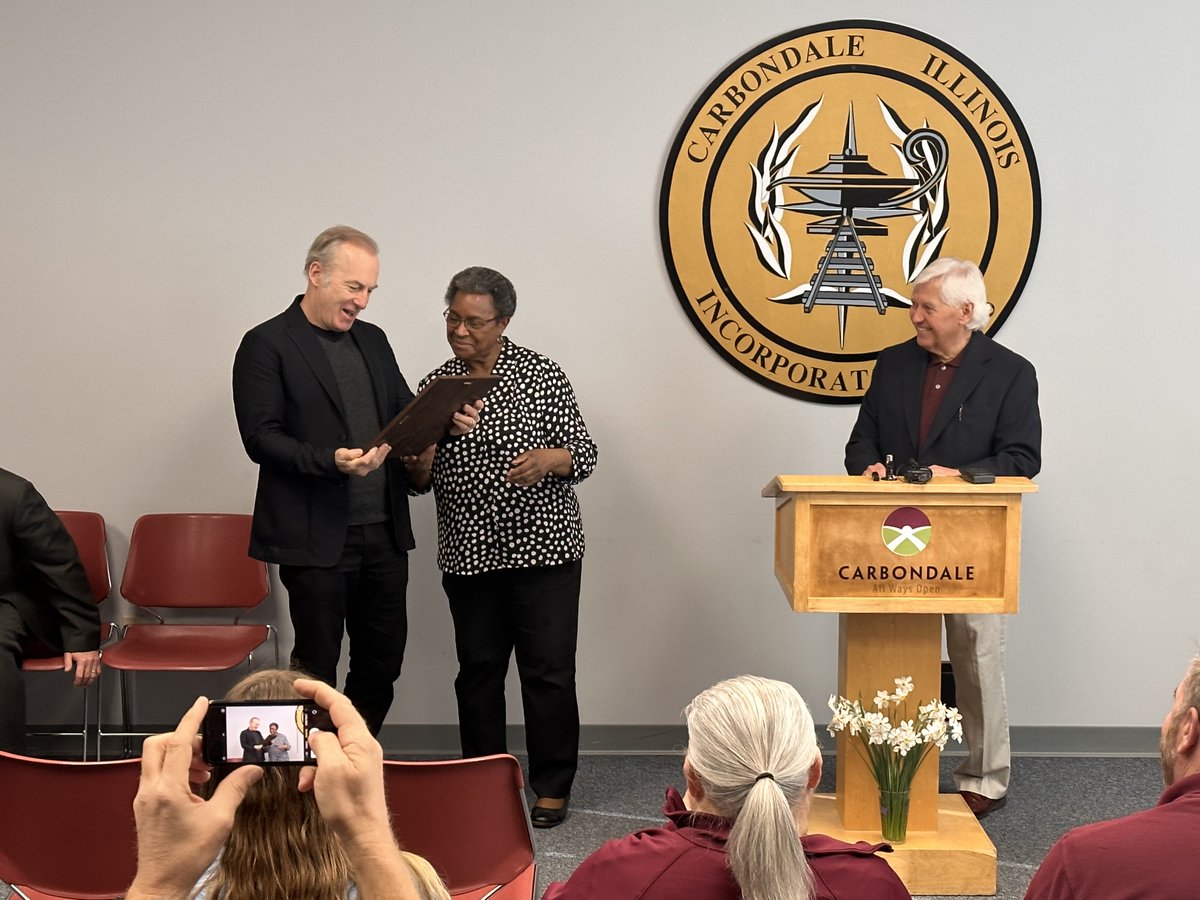 City leaders surprised award-winning actor Bob Odenkirk with a special tribute – a Key to the City and a Proclamation declaring today, Bob Odenkirk Day in the City of Carbondale!