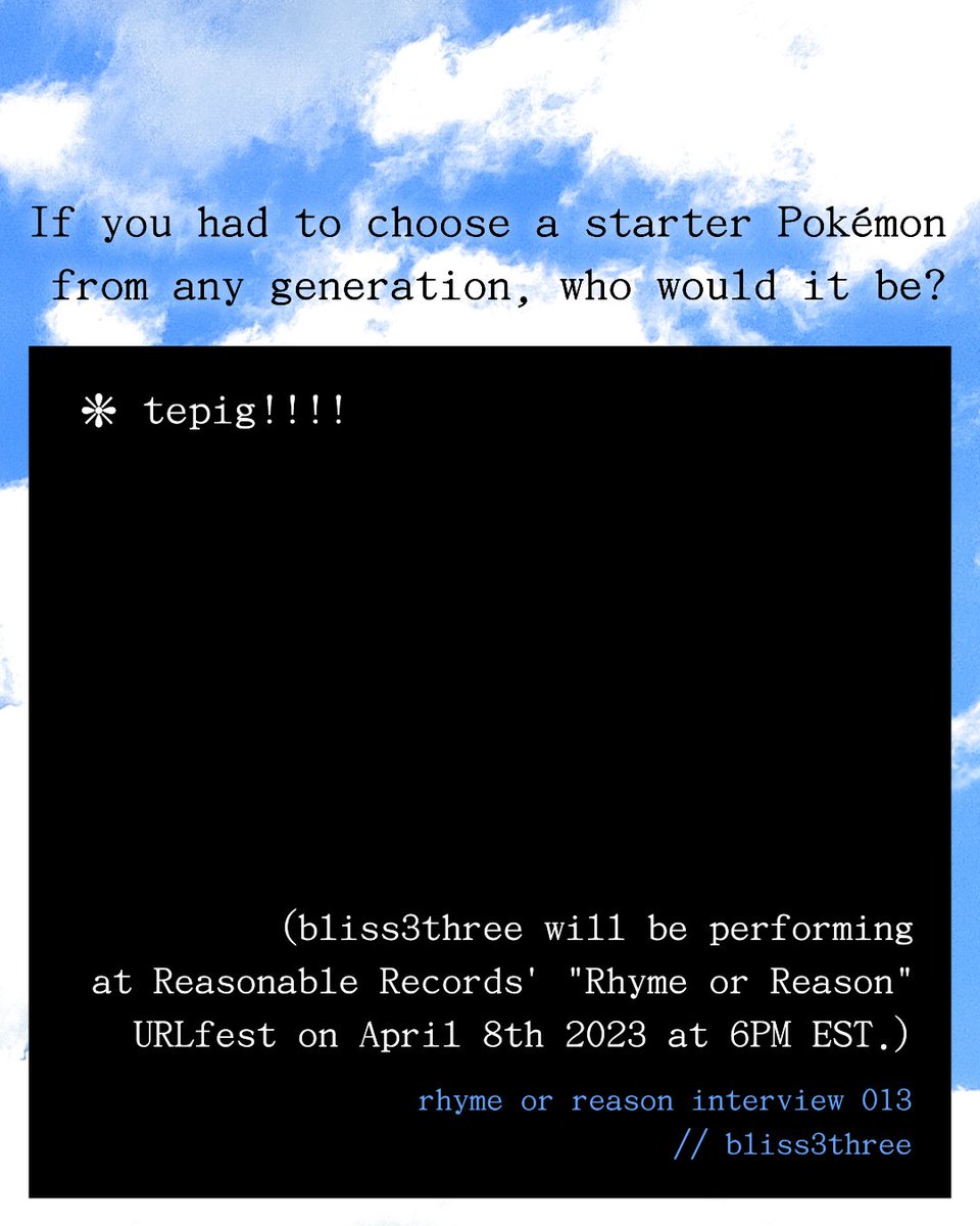 Cool little interview with <a href="/bliss3three/">BLISS∞</a>  :)