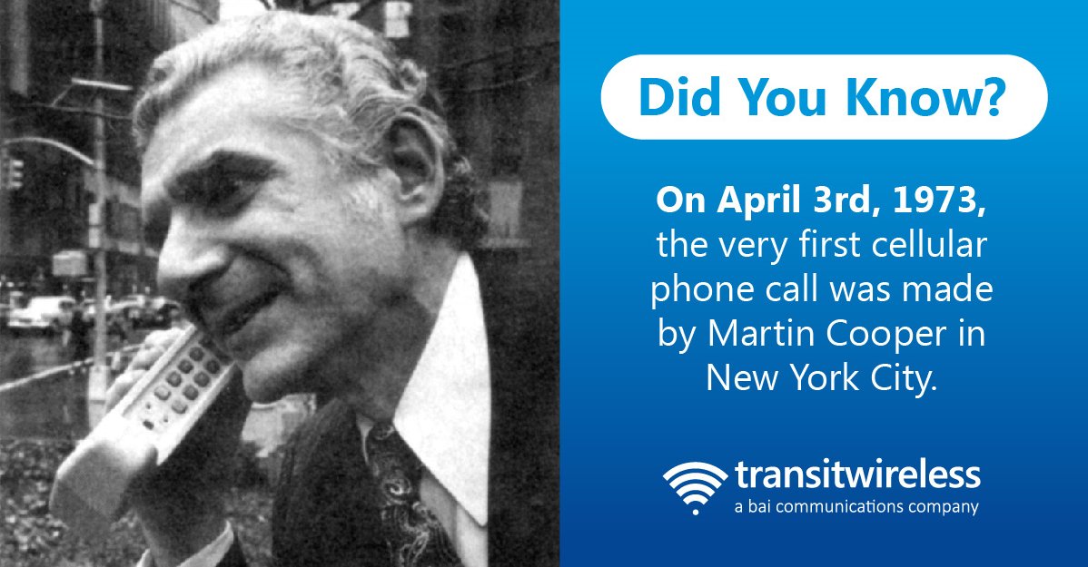 #DidYouKnow that the first #cellphone call was made 50 years ago on this day in 1973? Made by Martin Cooper in #NYC, this call launched the evolution of wireless #innovation!

Celebrate this milestone in a virtual event TODAY at 3pm ET! 

Register at lnkd.in/gzB64KaW.