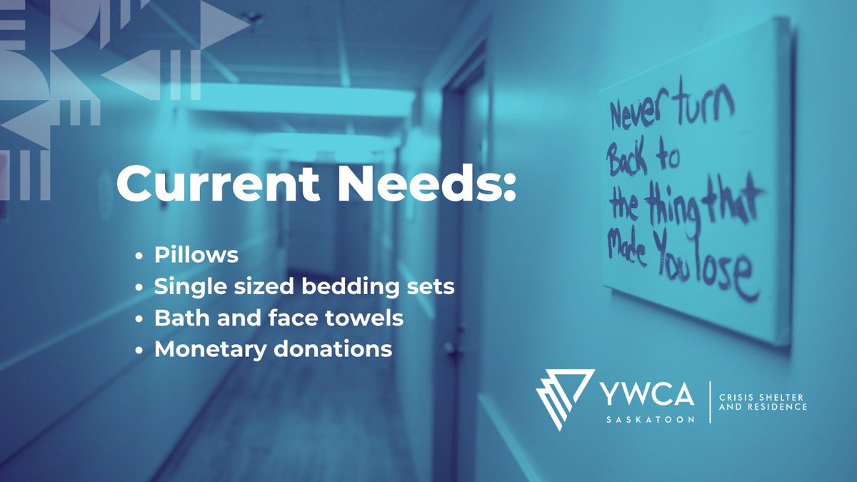 The Crisis Shelter &amp; Residence at the YWCA Saskatoon gratefully accepts donations of new items for our shelter residents. We thank you for your continued support and consideration!  For donation inquiries, please contact cdelgado@ywcasaskatoon.com  #donation #yxe