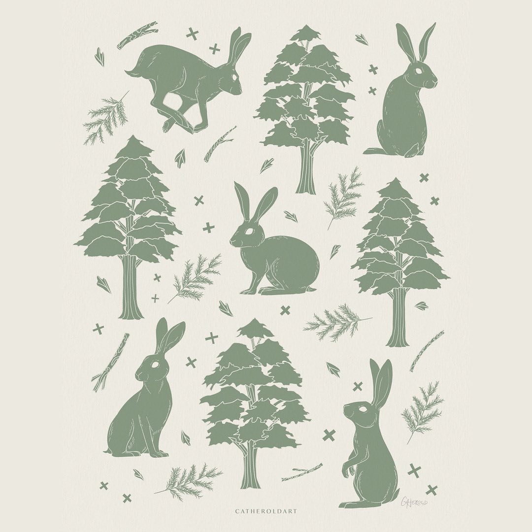 I made some rabbit patterns recently! I find I like drawing their round fluffy bodies and floppy ears 😁 Their feet are a level of struggle though 🫣 
-
#surfacepattern #surfacedesign #patterns #rabbits #forest #yearoftherabbit