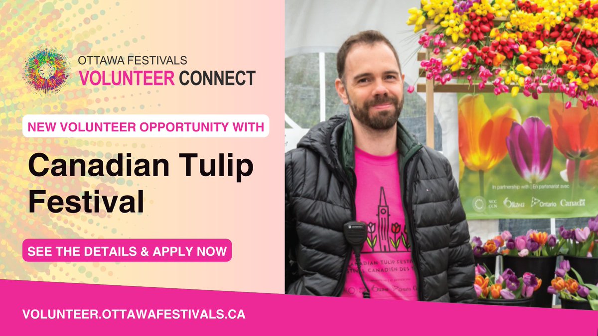 Have a passion for the great outdoors? Love gardening and meeting new people from all over the world? Become a Canadian Tulip Festival Volunteer. More details here: ow.ly/1gKi50NtZaG #OttFestVol #Volunteer #Ottawa @CdnTulipfest