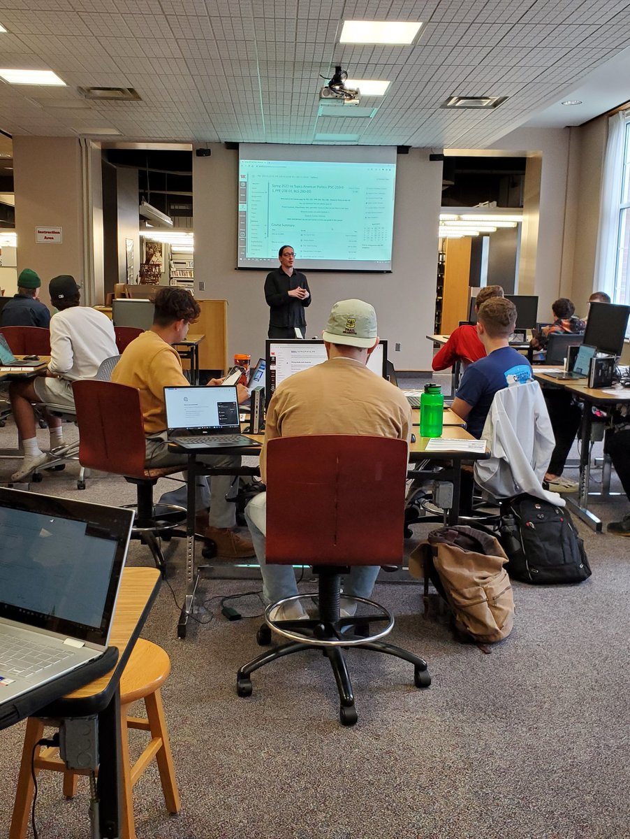 ShamiraGelbman's tweet photo. #PSC210 #PPE238 #BLS280 is in @Wabash_Library for a podcasting tech training session today. These @WabashCollege students' Protest & Policy podcasts will drop on April 25! https://t.co/SWWsqi6lFN
