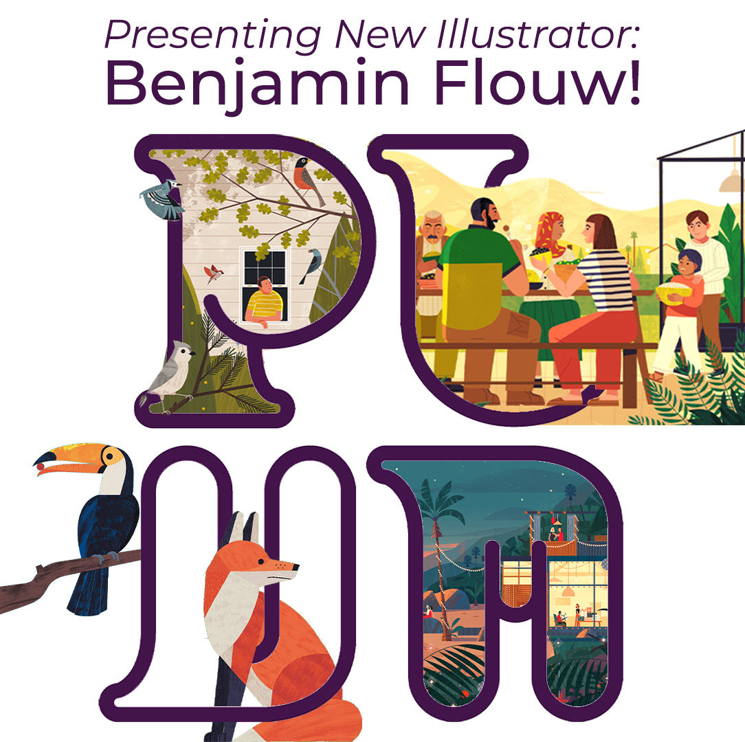 It’s a very happy Monday today, because the Punnet of Plums has a new illustrator! #WelcomeToTheFamily to the incredibly talented <a href="/benjaminflouw/">Benjamin Flouw</a> !🥳
We love Benjamin’s stunning landscapes &amp; captivating illustration style 💜#SeeMore of Benjamin's work at
theplumagency.com/illustrators/b…!