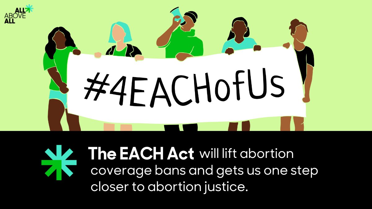 There is no doubt about it. – #AbortionJustice belongs in federal policy. 
The EACH Act is a step forward to ensure all of us, however much we earn, have the freedom to make our own decisions about our lives and futures with dignity. #4EACHOfUs