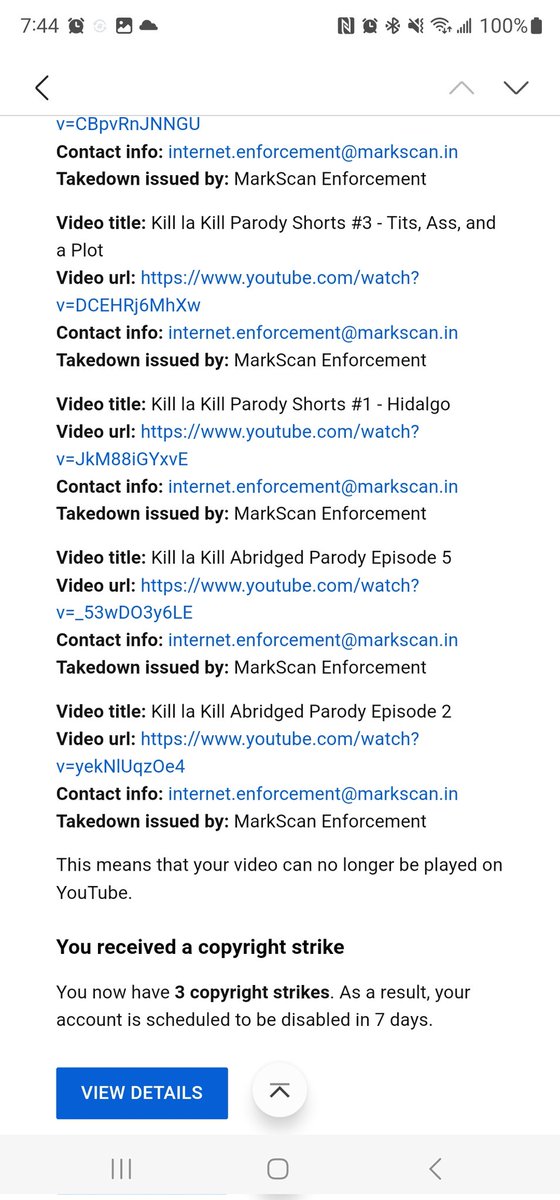 Got strikes ? Markscan Enforcement Contact Info