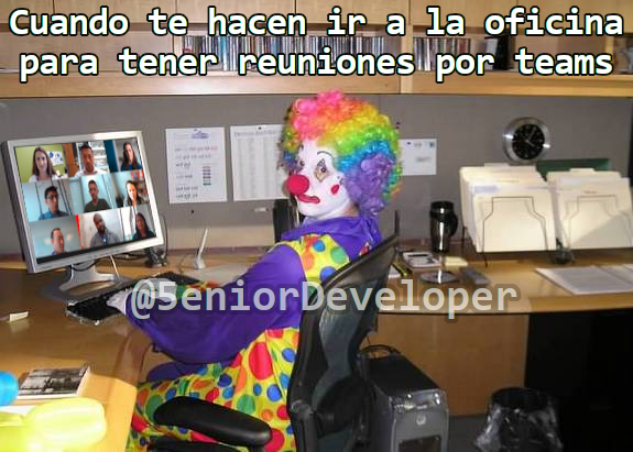 5eniorDeveloper's tweet photo. ¿Ustedes van a la oficina? https://t.co/AUR3RdOxgV